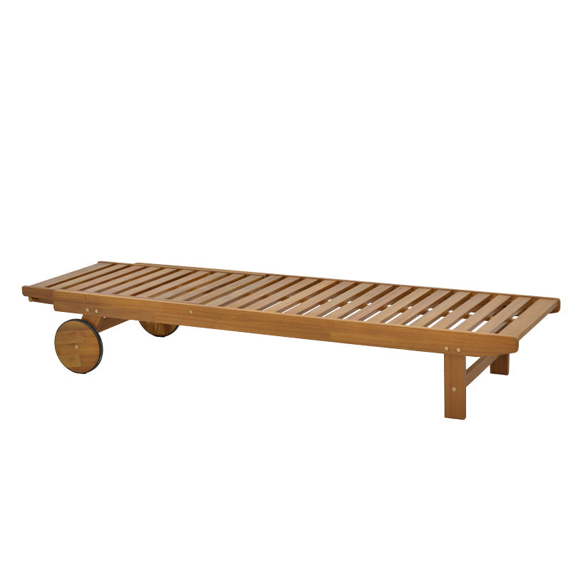 Sezlong Weylar lemn de salcam, Natural, 60x193x30 cm