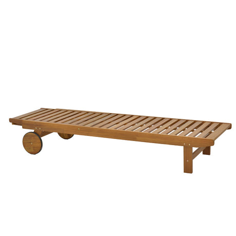 Sezlong Weylar lemn de salcam, Natural, 60x193x30 cm