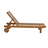Sezlong Weylar lemn de salcam, Natural, 60x193x30 cm