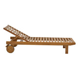 Sezlong Weylar lemn de salcam, Natural, 60x193x30 cm