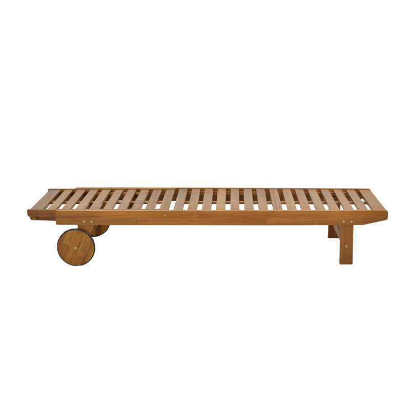 Sezlong Weylar lemn de salcam, Natural, 60x193x30 cm