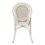 Stackable scaun Nacia aluminiu-textilene, alb, 45x59x85 cm