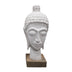 Statueta bust Buddha Wevi alb lemn mango, 13x10x33 cm