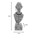 Statueta Ebia bust din lemn de mango si metal, Natural, 17x12x44 cm