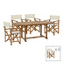 Sufragerie Bistrual-Sopho set 5 lemn masiv de salcâm Natural extensibil, 200/150x100x75 cm