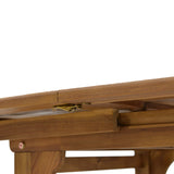 Sufragerie Bistrual-Sopho set 5 lemn masiv de salcâm Natural extensibil, 200/150x100x75 cm