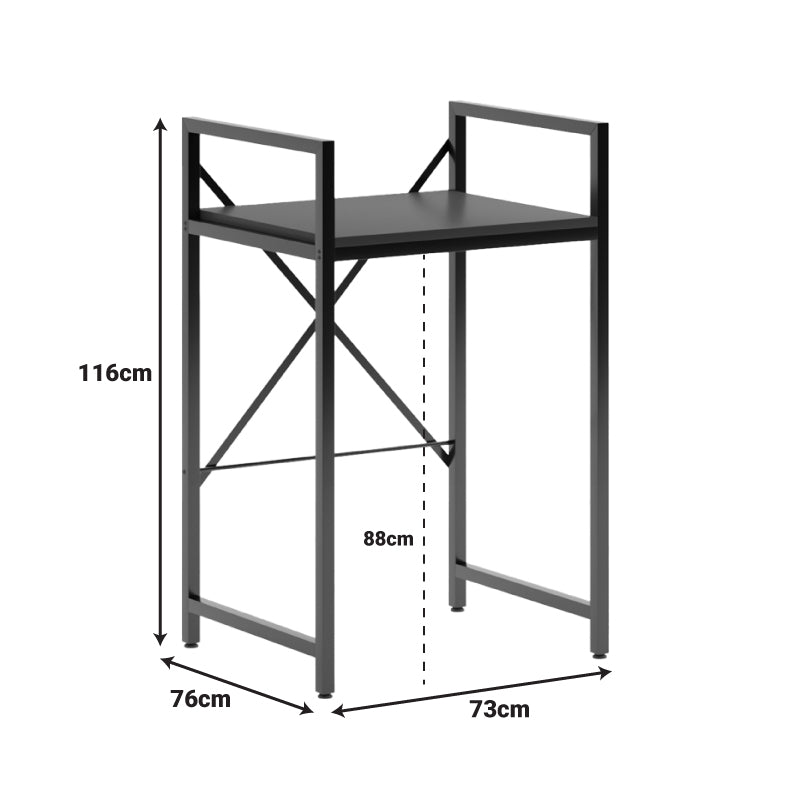 Raft suport pentru masina de spalat si uscator Delavar, Metal, 72x60x116 cm - Negru