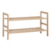 Suport pantofi cu 8 locuri Steper, lemn masiv, Natur, 71x26x40 cm