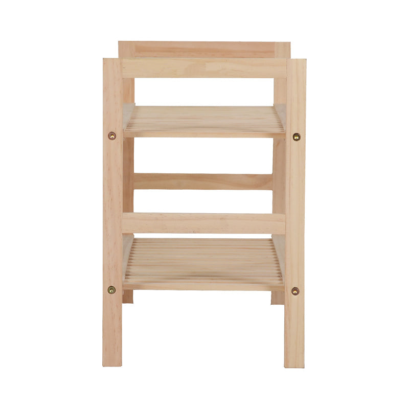 Suport pantofi cu 8 locuri Steper, lemn masiv, Natur, 71x26x40 cm