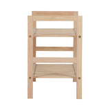 Suport pantofi cu 8 locuri Steper, lemn masiv, Natur, 71x26x40 cm