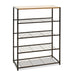Suport Pantofi Ramon 12 Perechi Stejar Modern Cu Cadru metalic, Negru, 63x30x83 cm