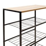 Suport Pantofi Ramon 12 Perechi Stejar Modern Cu Cadru metalic, Negru, 63x30x83 cm