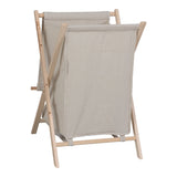 Suport rufe cu funcție de depozitare Lonerte, stil natural, lemn și material textil, bej, 44x41x64 cm