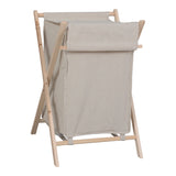Suport rufe cu funcție de depozitare Lonerte, stil natural, lemn și material textil, bej, 44x41x64 cm
