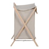 Suport rufe cu funcție de depozitare Lonerte, stil natural, lemn și material textil, bej, 44x41x64 cm