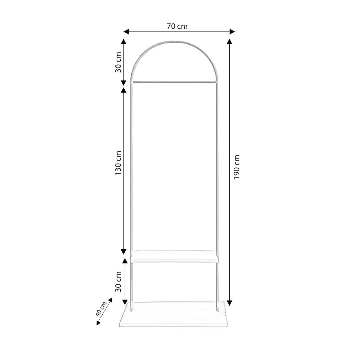 Suport/Stander Umerase Parma, Auriu, 70x190x40 cm