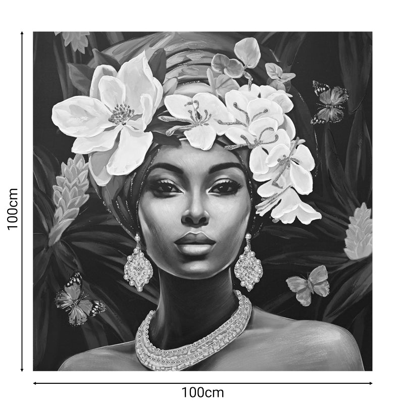 Tablou canvas Beauty Africa, Multicolor, 80x80 cm, imagine suplimentara