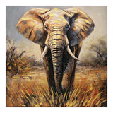 Tablou canvas cu design Elephanti, Multicolor, 100x100 cm