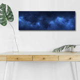 Tablou Canvas cu Led Galaxie fara Priza, Albastru, 90x30 cm