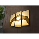 Tablou Canvas cu Led Hand Heart, Multicolor, 66x45 cm