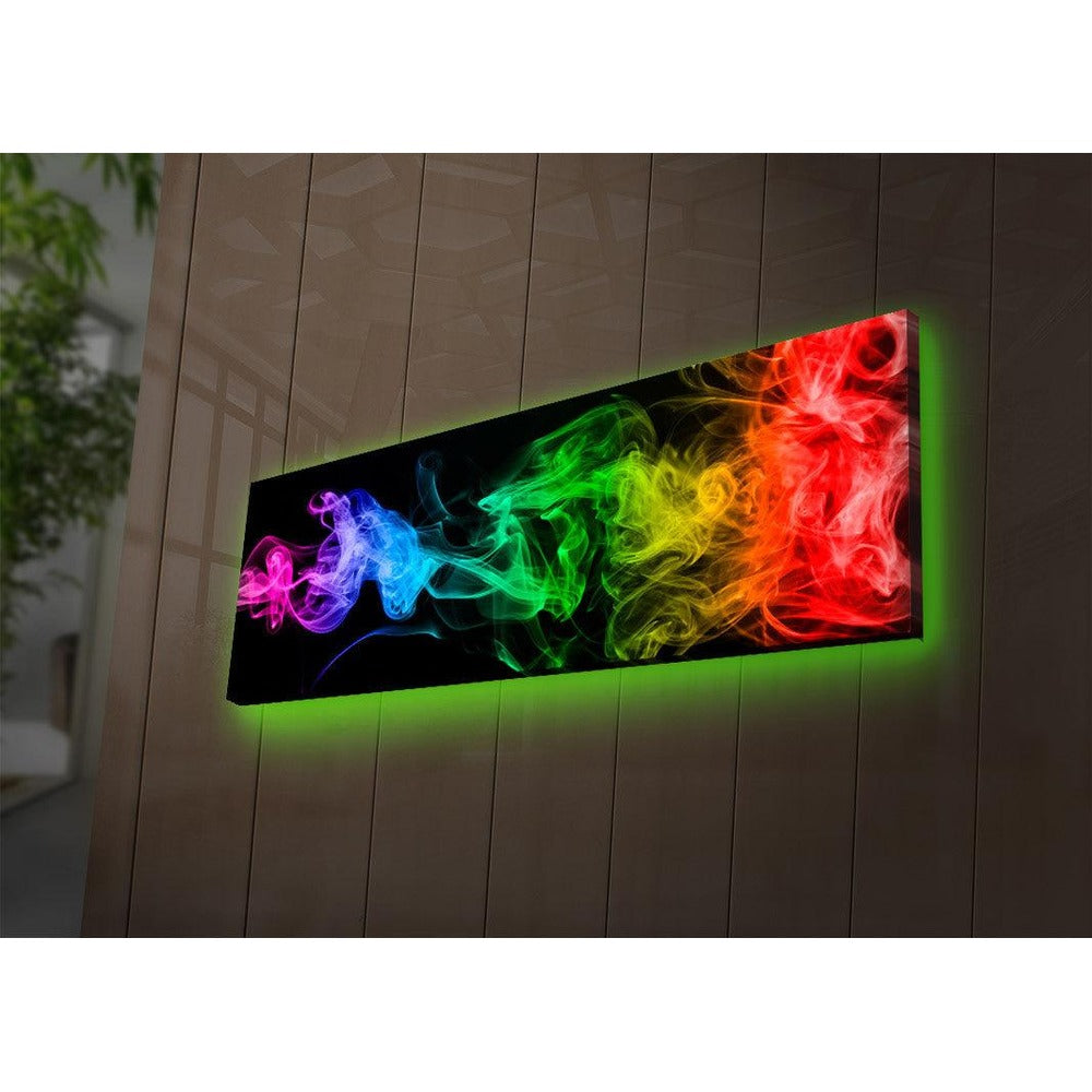 Tablou Canvas cu Led Pride fara priza, Multicolor, 90x30 cm