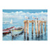 Tablou canvas cu peisaj de port, Multicolor, 100x70 cm