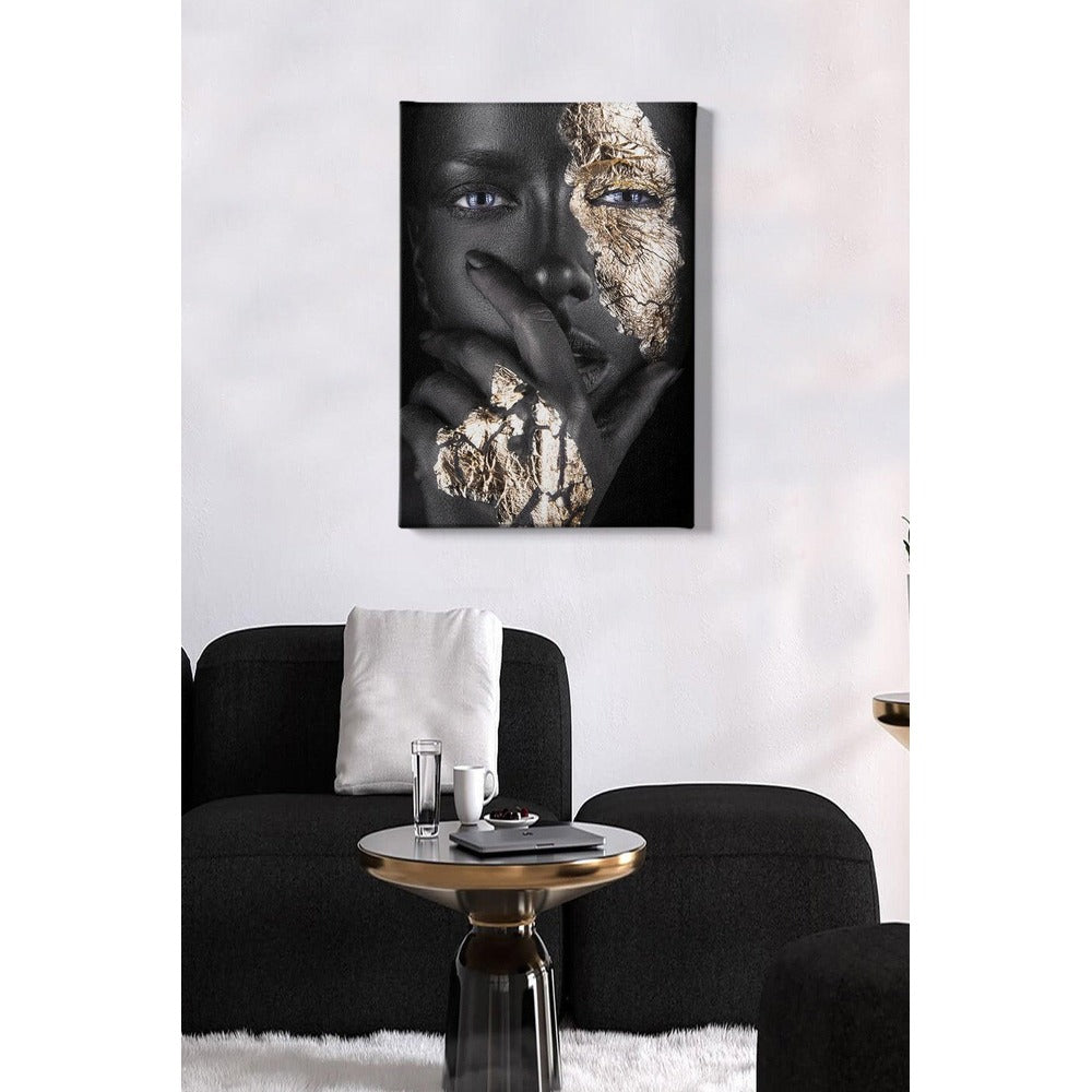 Tablou Canvas Femeie Afracian, Multicolor, 70 x 50 cm