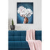 Tablou Canvas Flowers Alb, Albastru, 70 x 50 cm