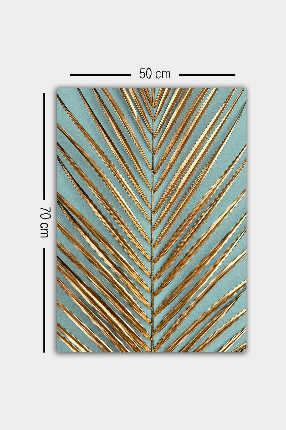 Tablou Canvas Frunze Auriu, Multicolor, 70x50 cm