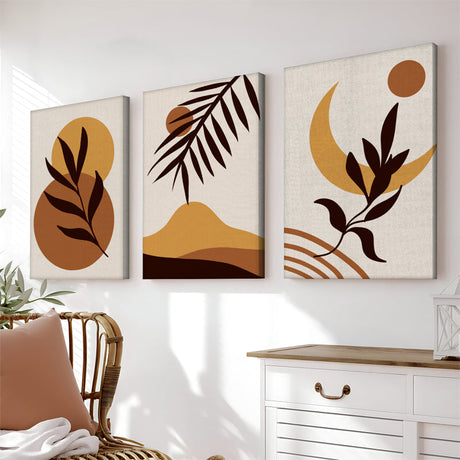 Tablou canvas în rama Decon triptic, Multicolor, 50x70 cm