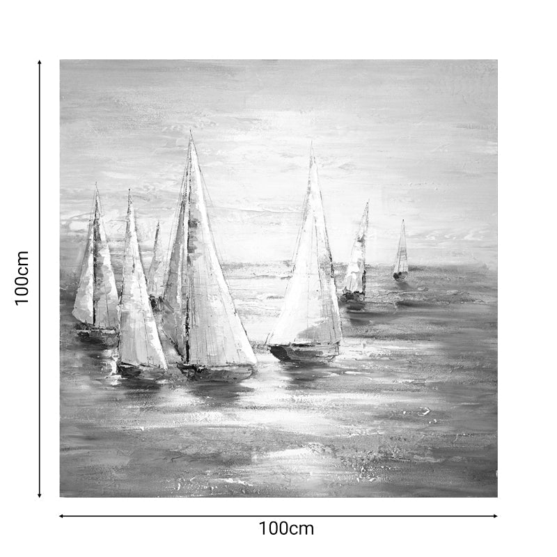 Tablou canvas Sailer, Gri, 100x100 cm