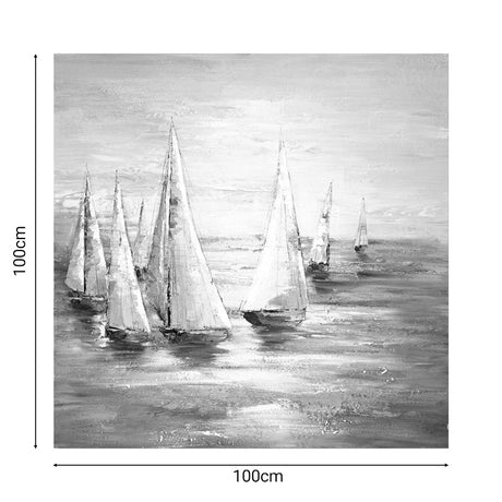 Tablou canvas Sailer, Gri, 100x100 cm