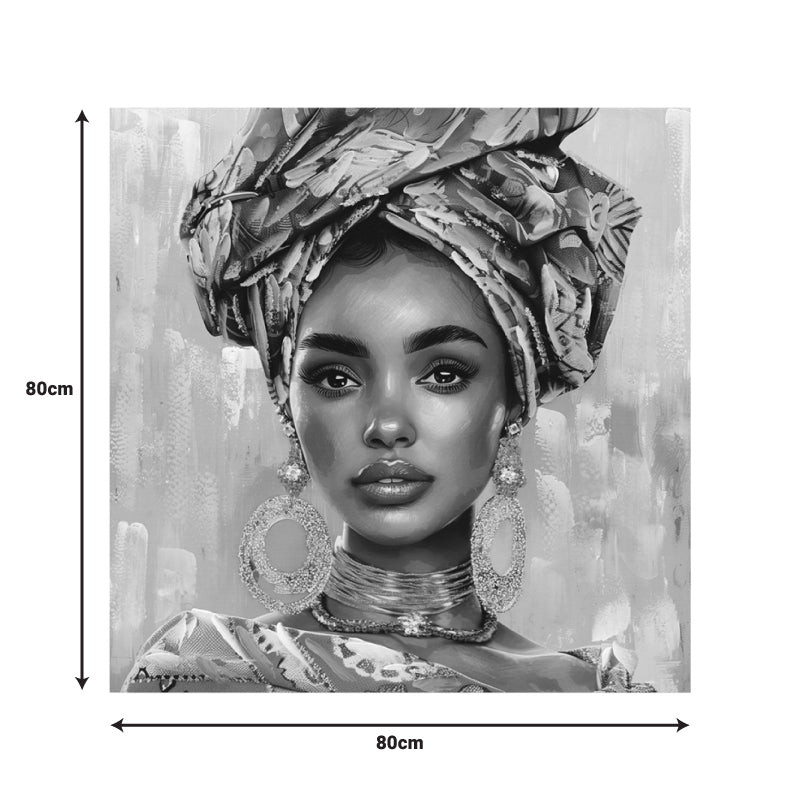 Tablou Canvas Turban 3D, Pânza, Multicolor, 80x80 cm, imagine suplimentara