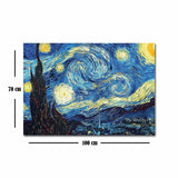 Tablou Canvas Van Gogh Noapte instelata, Multicolor, 100x70 cm