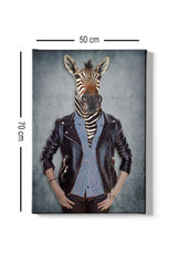 Tablou Canvas Zebra, Multicolor, 70x50 cm
