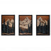 Tablou de canvas Wall art în frame Fortasia triptyque cu digital print, Multicolor, 33x48 cm