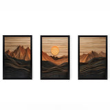 Tablou de canvas Wall art în frame Peaky triptyque cu digital print, Multicolor, 33x48 cm