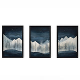 Tablou de canvas Wall art în frame Wavy triptyque cu digital print, Multicolor, 33x48 cm