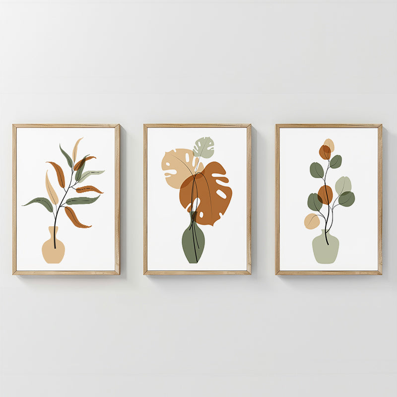 Tablou decorativ triptic Aural, Multicolor, 33x48 cm