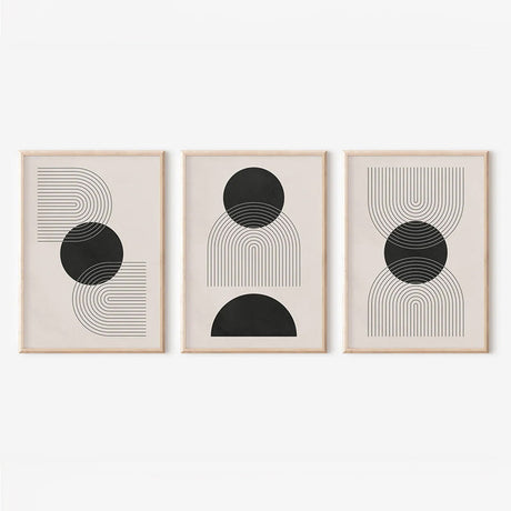 Tablou decorativ triptic Blomel, Cadru, Multicolor, 33x48 cm