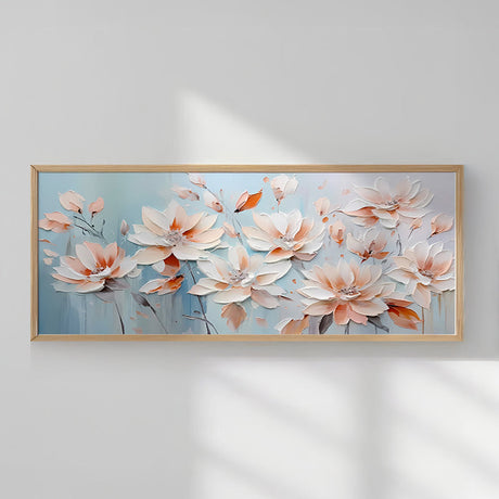 Tablou Flowery, Lemn, Multicolor, 120x50 cm
