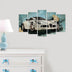 Tablou MDF ( 5 buc ) Alfa Romeo, Multicolor, 60x110 cm