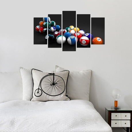 Tablou MDF ( 5 buc ) Biliard, Multicolor, 60x110 cm