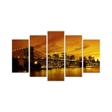 Tablou MDF ( 5 buc ) Brooklyn Bridge, Multicolor, 60x110 cm