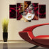 Tablou MDF ( 5 buc ) Geisa, Multicolor, 60x110 cm