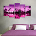 Tablou MDF ( 5 buc ) Hurghada Roz, Multicolor, 60x110 cm