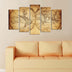 Tablou MDF ( 5 buc ) Melody, Maro, 60x110 cm