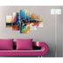 Tablou MDF ( 5 buc ) Miracle, Multicolor, 56x92 cm