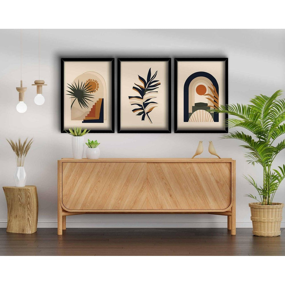 Tablou MDF cu rame (3 bucăți) 3P3853NISCT-003, Multicolor, 538 cm