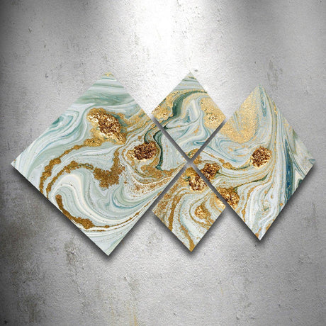 Tablou MDF Iluzion, 4 bucati, Multicolor, 115x60 cm